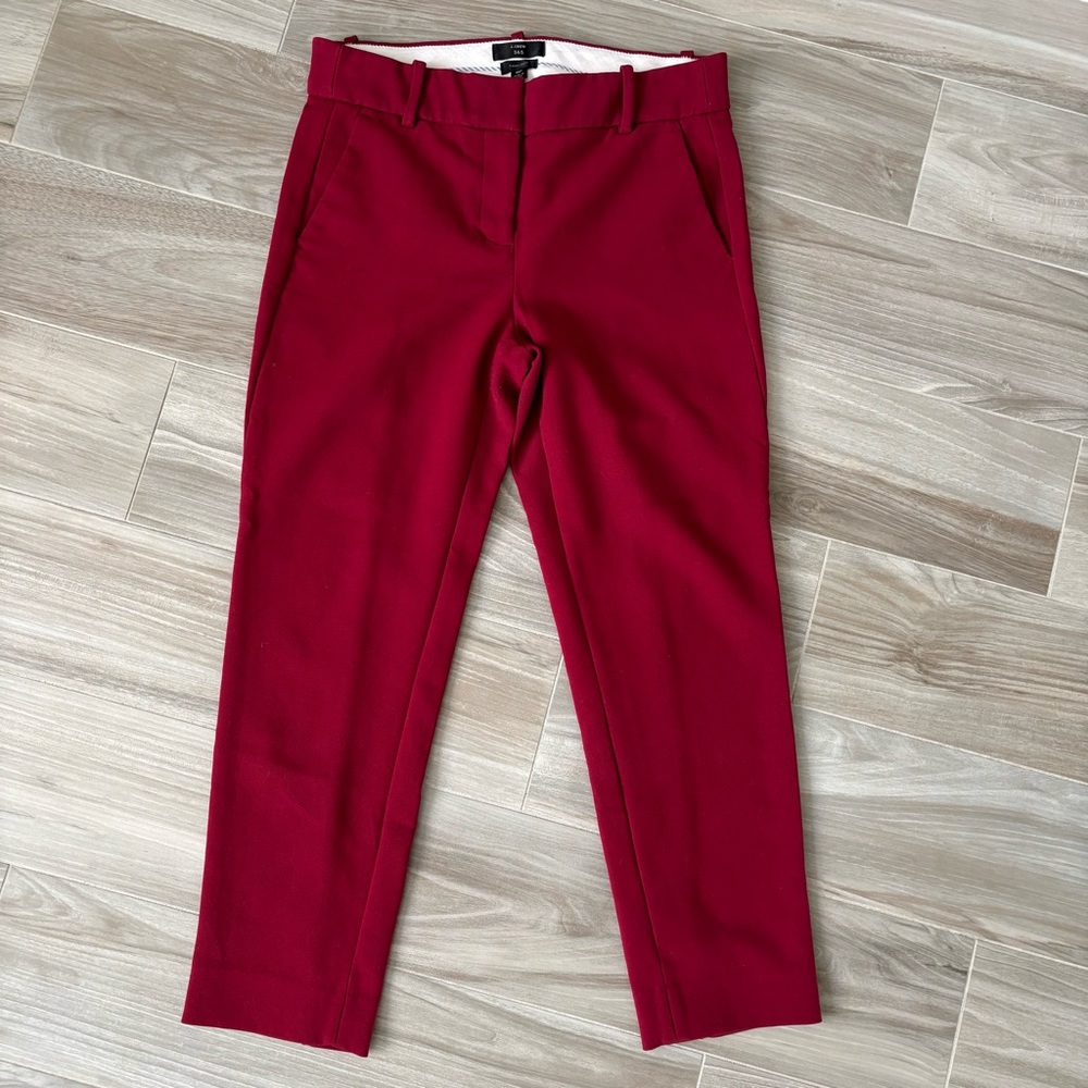 J. Crew Women’s Cameron Slim Crop Pant in Four Season Stretch - Burgundy